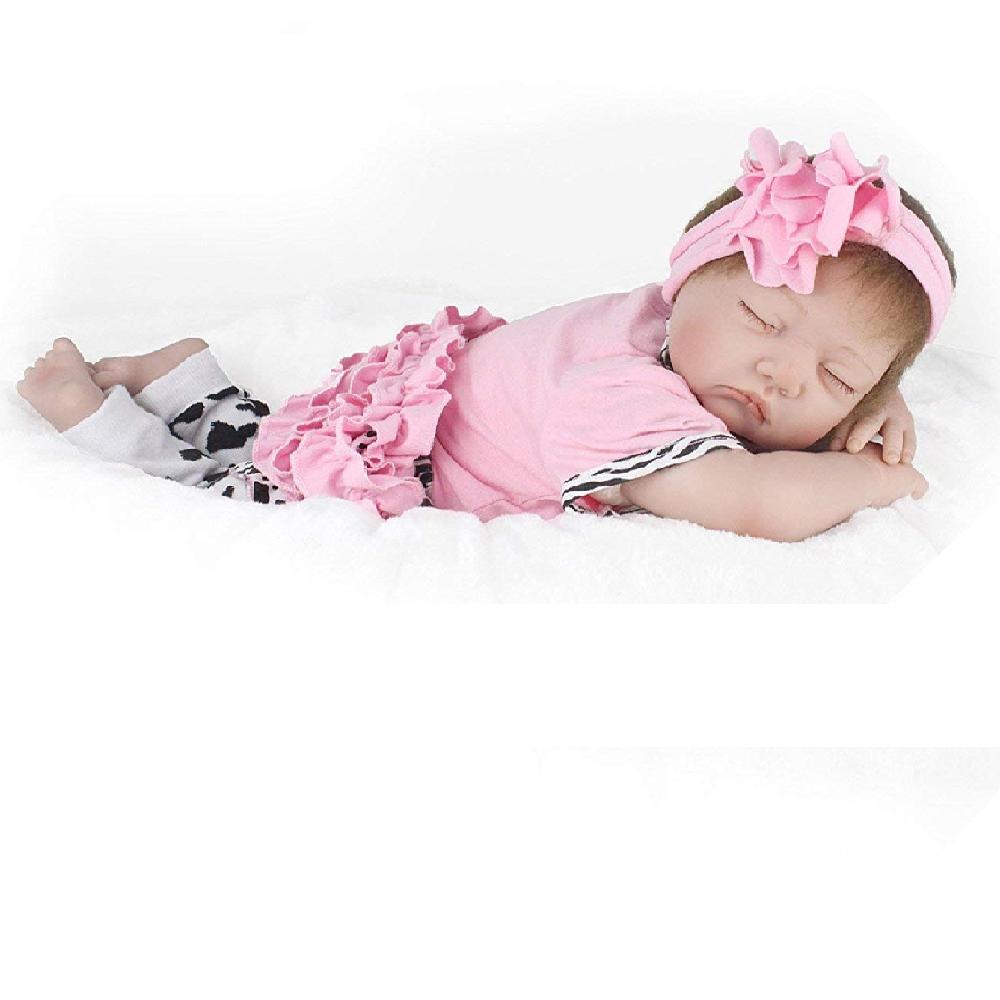 22in Reborn HandmadeBaby Doll Girl Newborn Lifelike Soft Silicone Vinyl Sleeping
