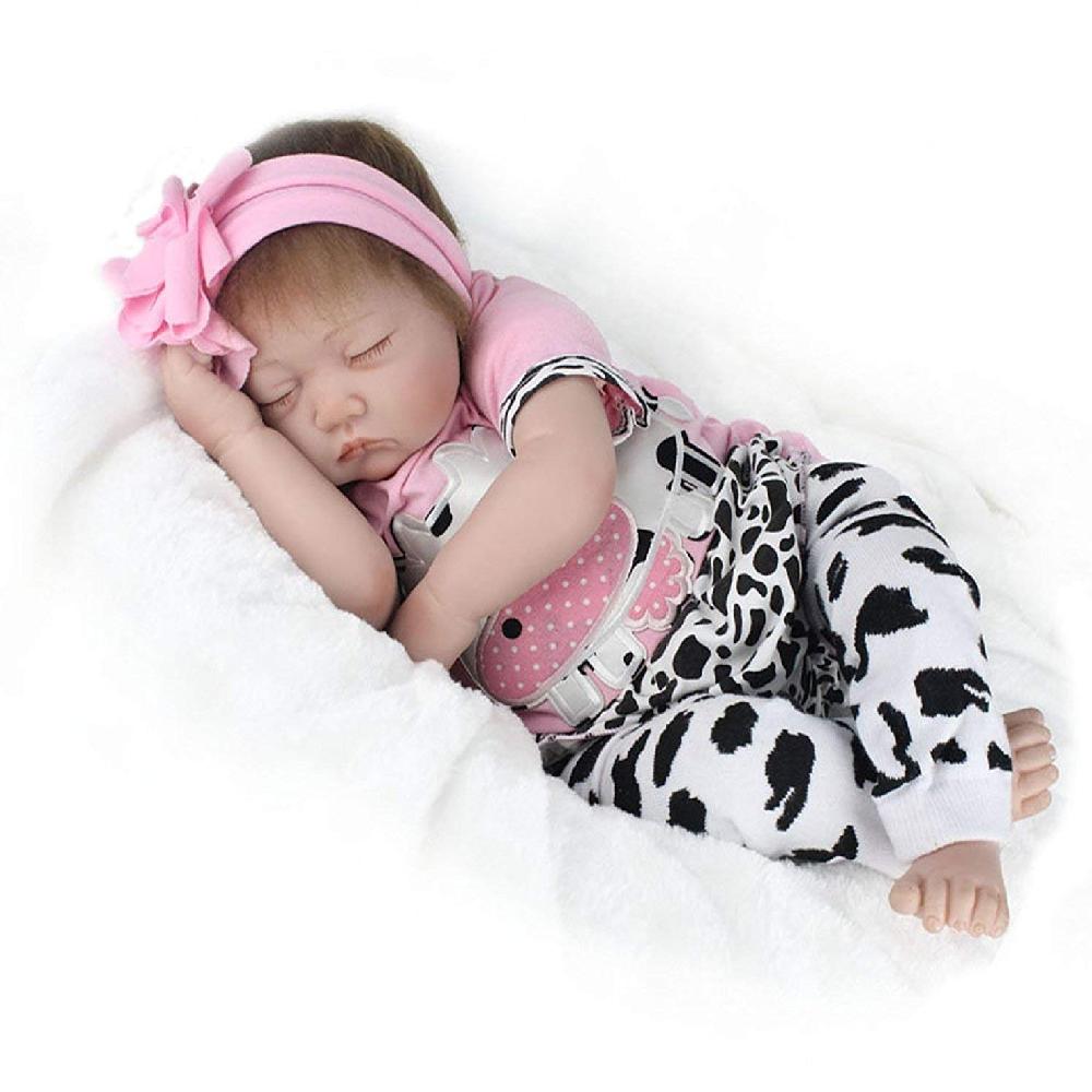 22in Reborn HandmadeBaby Doll Girl Newborn Lifelike Soft Silicone Vinyl Sleeping