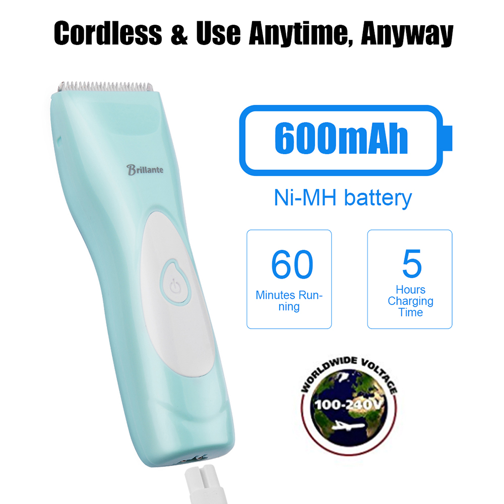 Brillante Baby Hair Clipper Rechargeable Waterproof Baby Hair Trimmer for Kids