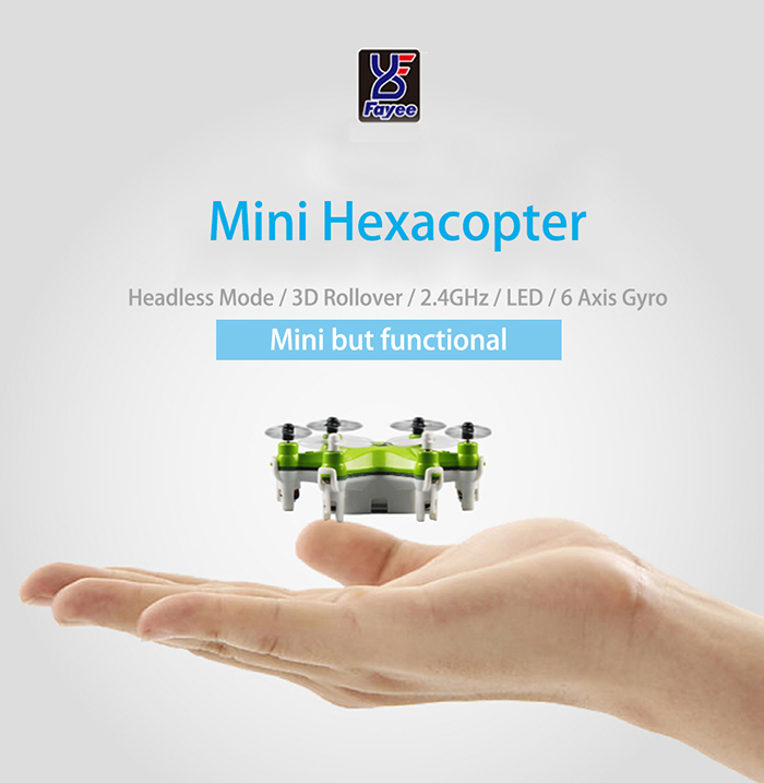 Fayee FY805 Super Mini Hexacopter 2.4GHz 4 Channel 6 Axis Gyro Headless Mode LED Light