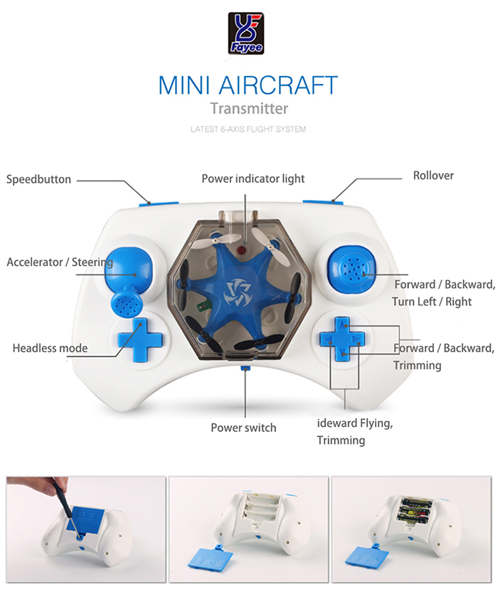 Fayee FY805 Super Mini Hexacopter 2.4GHz 4 Channel 6 Axis Gyro Headless Mode LED Light