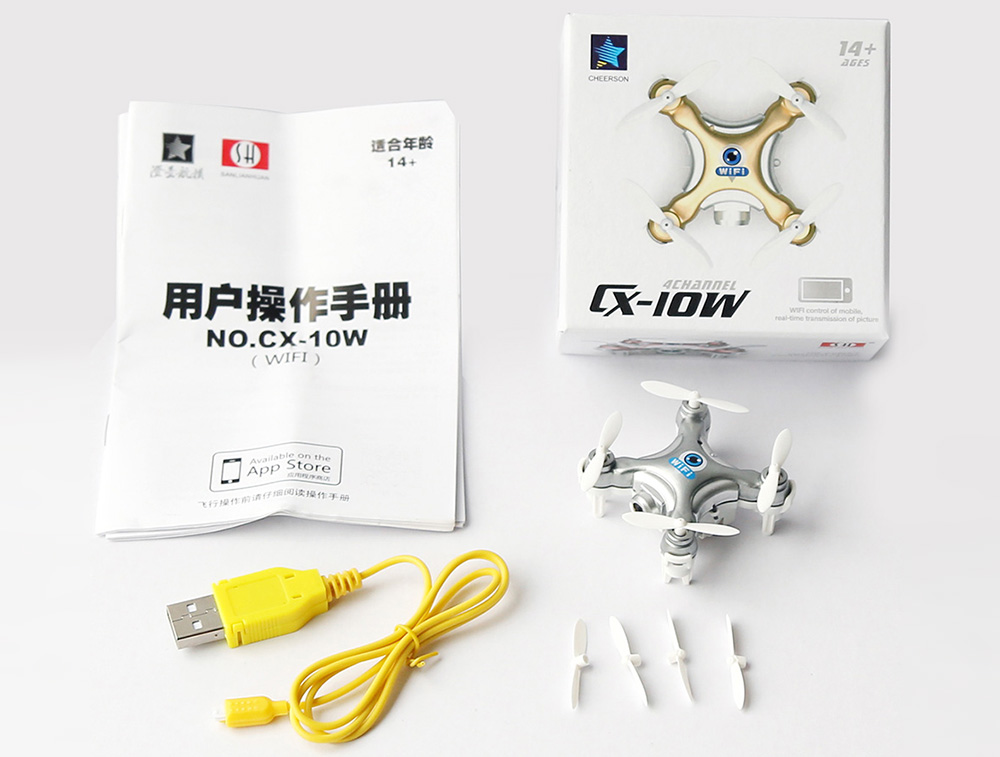 Cheerson CX - 10W Mini Mobile Control Flying 0.3MP Camera 2.4G 4CH 6 Axis RC Quadcopter