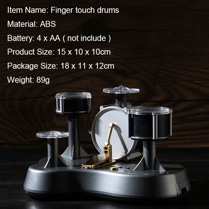 Mini Finger Drum Set Touch Drumming LED Light Jazz Percussion