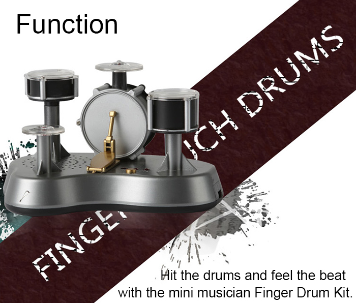 Mini Finger Drum Set Touch Drumming LED Light Jazz Percussion