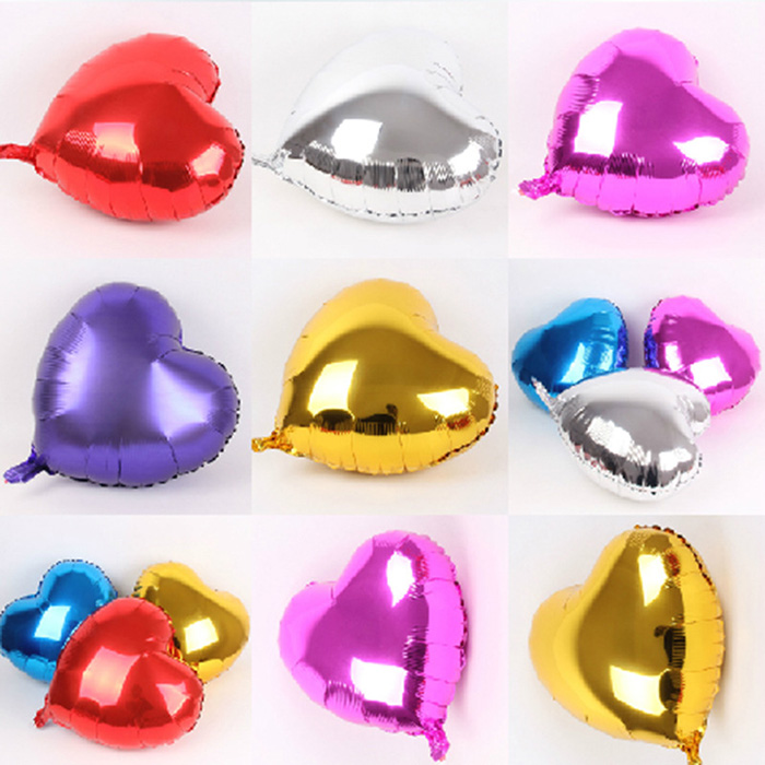 10 inch Heart Shape Foil Balloon Auto-Seal Reuse Party / Wedding Decor Inflatable Gift for Children