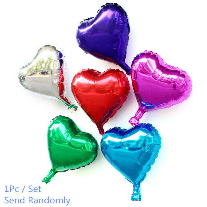 10 inch Heart Shape Foil Balloon Auto-Seal Reuse Party / Wedding Decor Inflatable Gift for Children