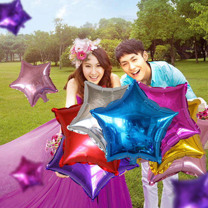 10 inch Five-pointed Star Foil Balloon Auto-Seal Reuse Party / Wedding Decor Inflatable Gift for Children