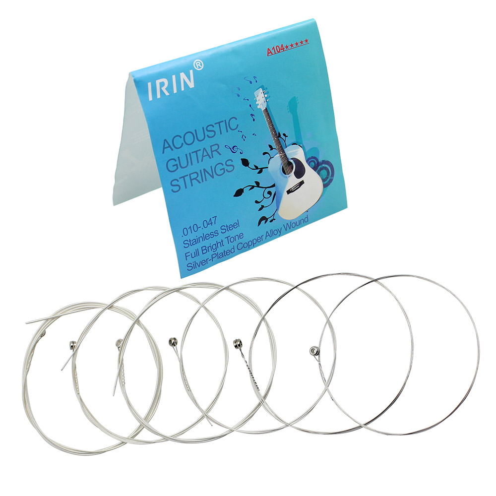IRIN A104 6Pcs Acoustic Guitar Silver String Musical Instrument Accessory