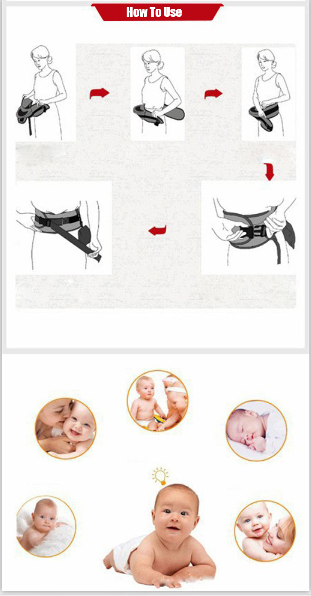 Bethbear Breathable Anti-skidding Babies Waist Stool Bethbear Breathable Anti-skidding Babies Waist Stool
