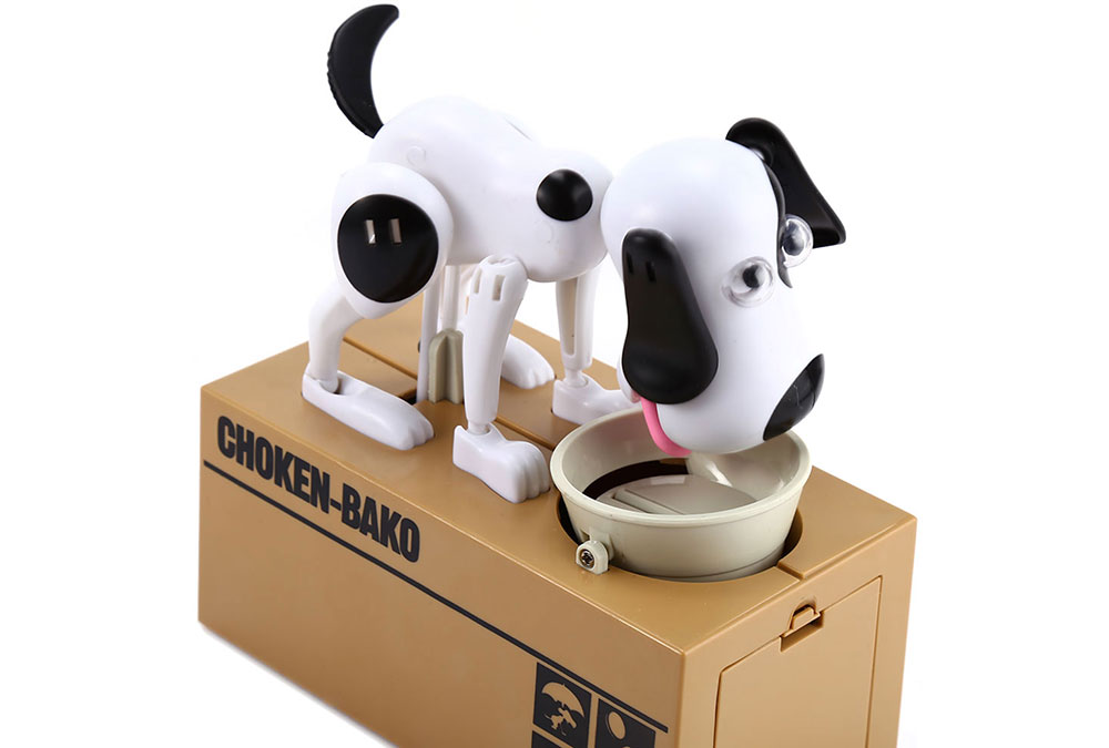 Cute Stealing Dog Model Piggy Bank Money Save Pot Creative Gift