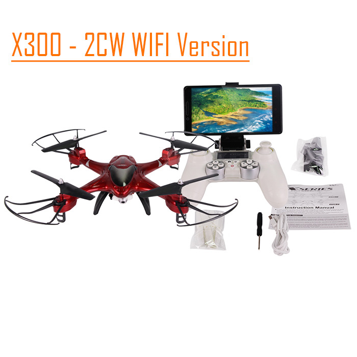 SJ X300 - 2CW 2.4GHz 4CH RC Quadcopter Drone WIFI Real-time Transmission with 0.3MP Camera