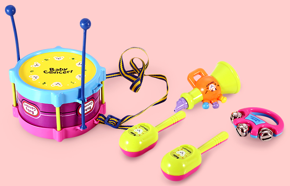 Children Drum Rattles Educational Game Instrument Assembly Toy Set