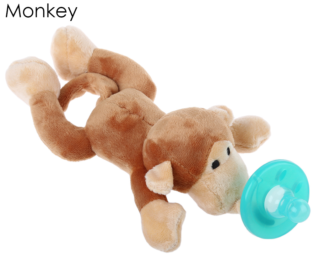 Lovely Infant Animal Silicone Nipple Cuddly Plush Toy