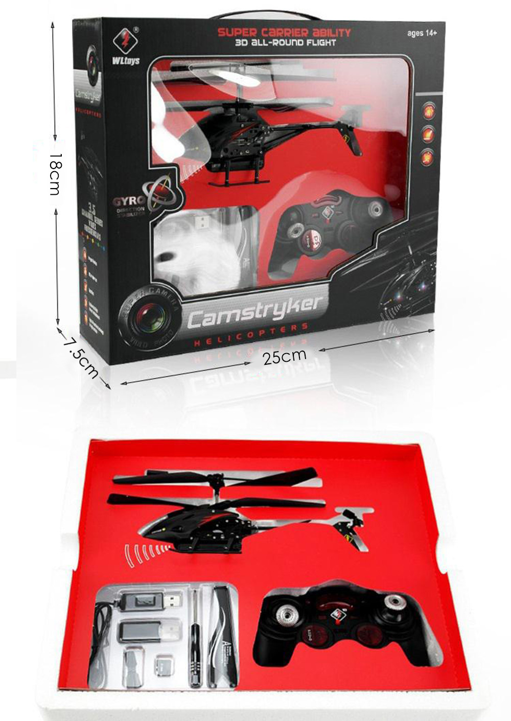 S977 3.5CH Metal Radio Gyro RC Helicopter with Video Camera Reviews Toy