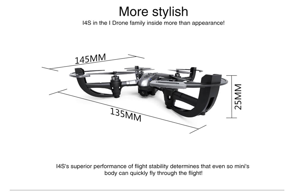 i Drone i4s 2MP Camera 2.4GHz 4 Channel 6 Axis Gyro Quadcopter 3D Rollover RTF Version i Drone i4s 2MP Camera 2.4GHz 4 Channel 6 Axis Gyro Quadcopter 3D Rollover RTF Version