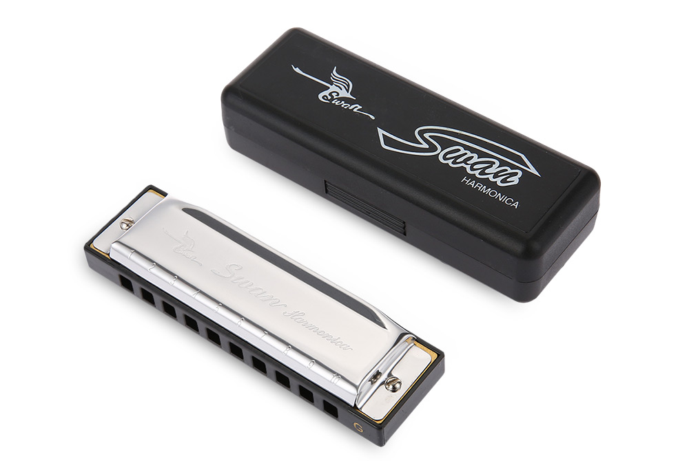 Swan SW1020 - 7 10 Holes 20 Tones Harmonica for Blues Rock Jazz Folk