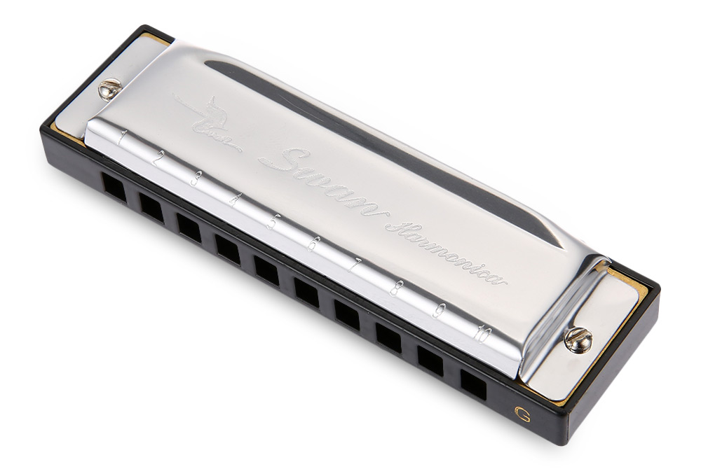 Swan SW1020 - 7 10 Holes 20 Tones Harmonica for Blues Rock Jazz Folk