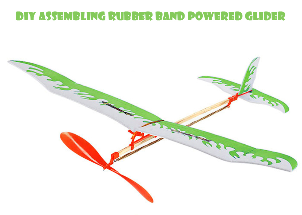 DIY Assembling Rubber Band Powered Glider Inertial Educational Toy