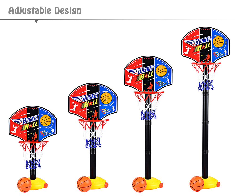 Adjustable Basketball Stand Super Sport Set Kid Toy with Inflator