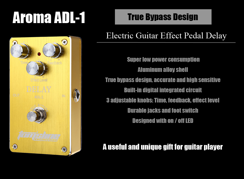 Aroma ADL - 1 Electric Guitar Effect Pedal Delay True Bypass Design