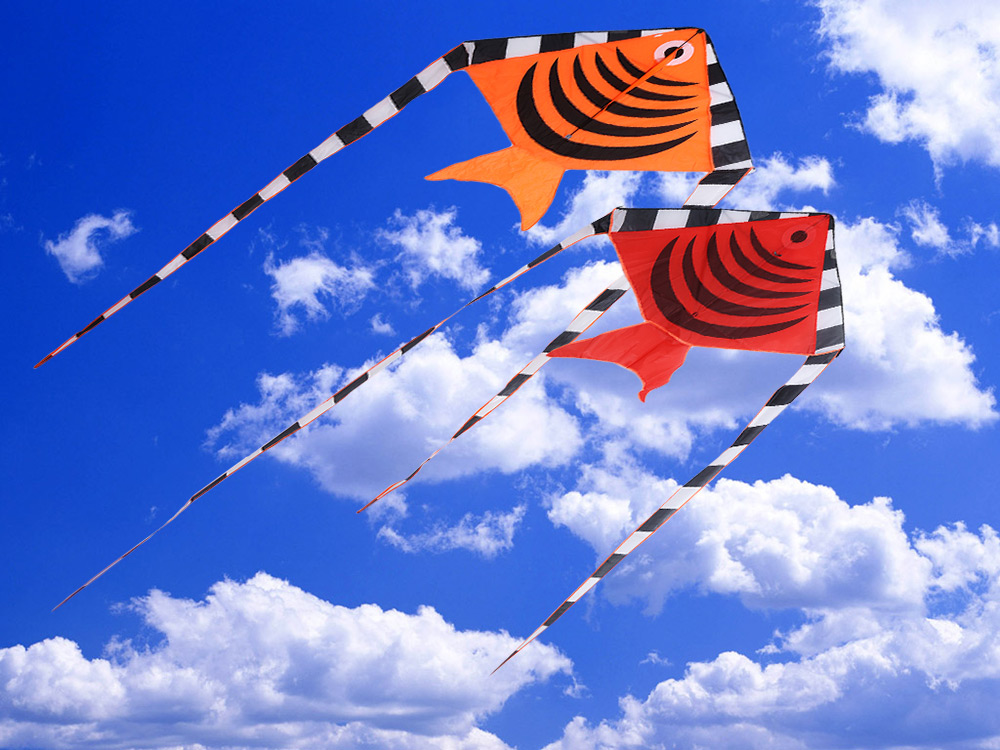 1.9m Carbon Steel Batfish Style Flying Kite Toy