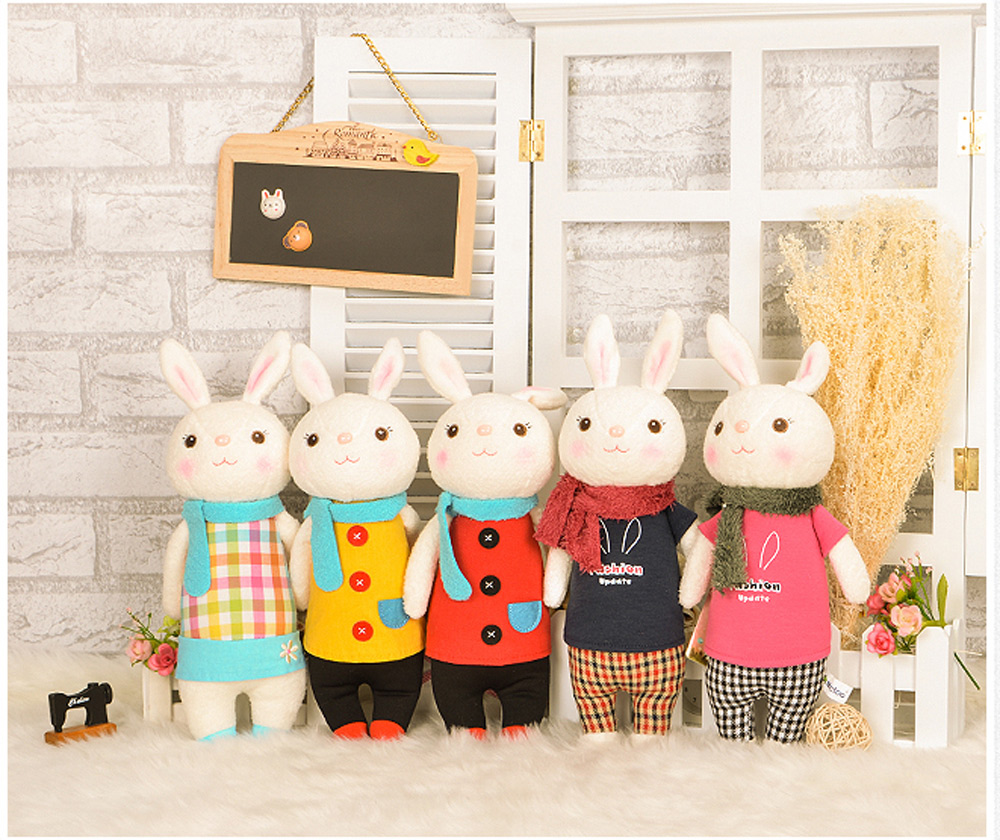 Metoo Sweet Stuffed Cartoon Bunny Design Babies Plush Toy Doll for Kids Birthday / Christmas Gift