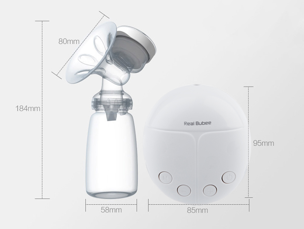 RealBubee Powerful Double Intelligent Microcomputer USB Electric Breast Pump with Milk Bottle Cold Heat Pad