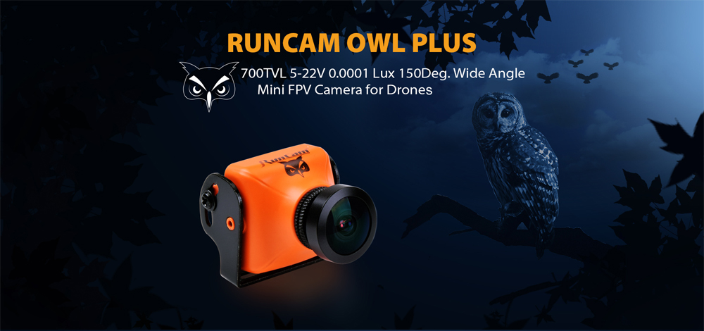 RUNCAM OWL Plus 700TVL 0.0001 LUX 150 Degree FOV 5 - 22V FPV Camera