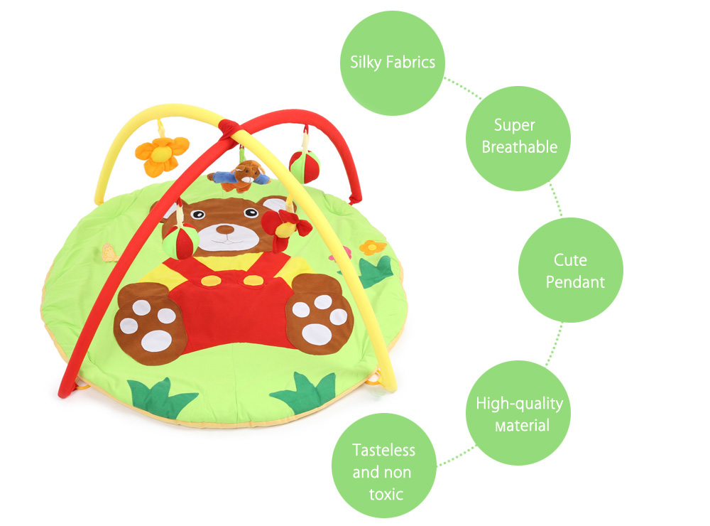 Baby Soft Play Mat Bear Gym Blanket with Frame