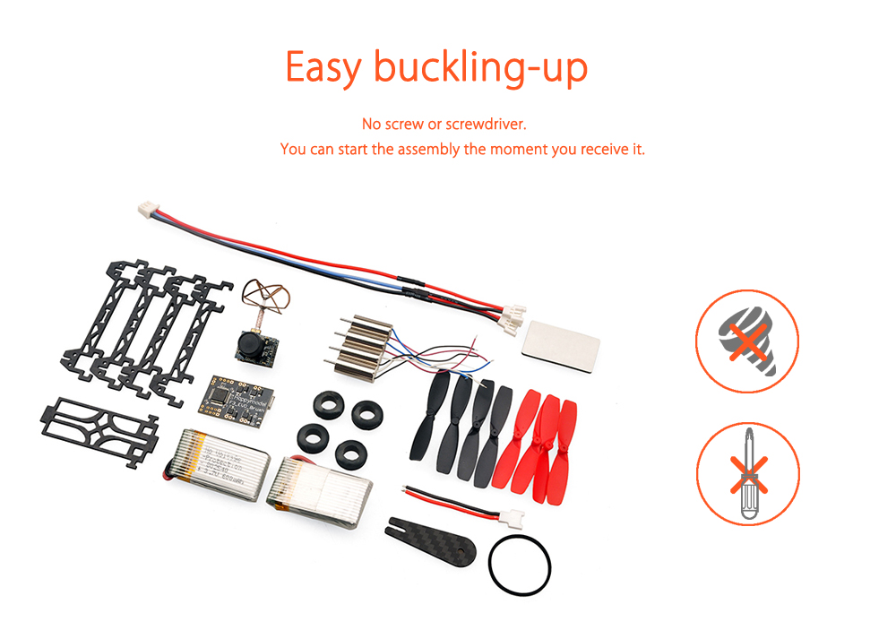 Floureon QX80 80mm 5.8G 32CH Brushed Quadcopter Frame Kit with F3 EVO - PNF