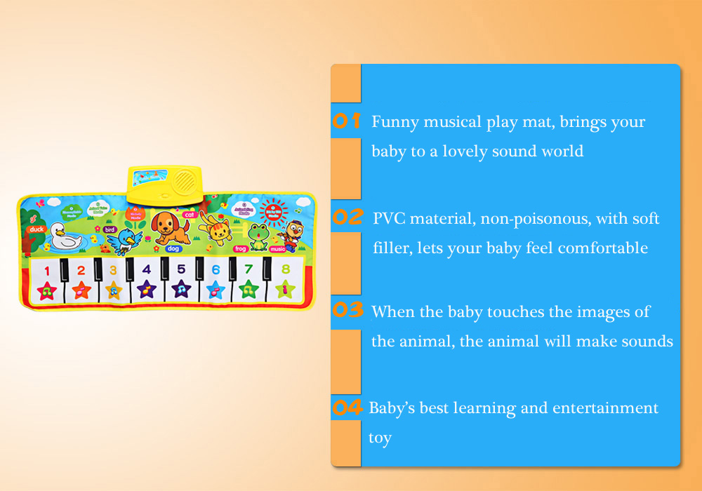 Baby Musical Animal Piano Play Mat Language Learning Toy Baby Musical Animal Piano Play Mat Language Learning Toy