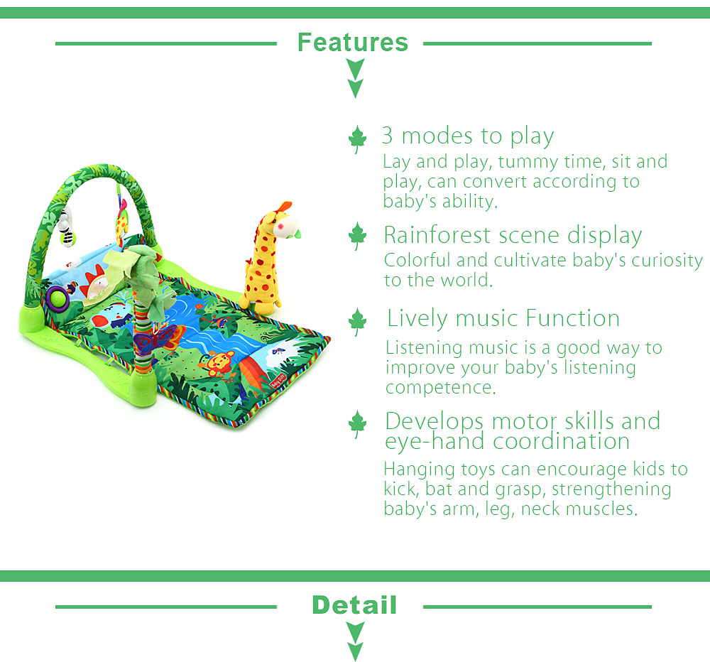 Rainforest Music Baby Play Soft Mat Activity Play Gym Toy
