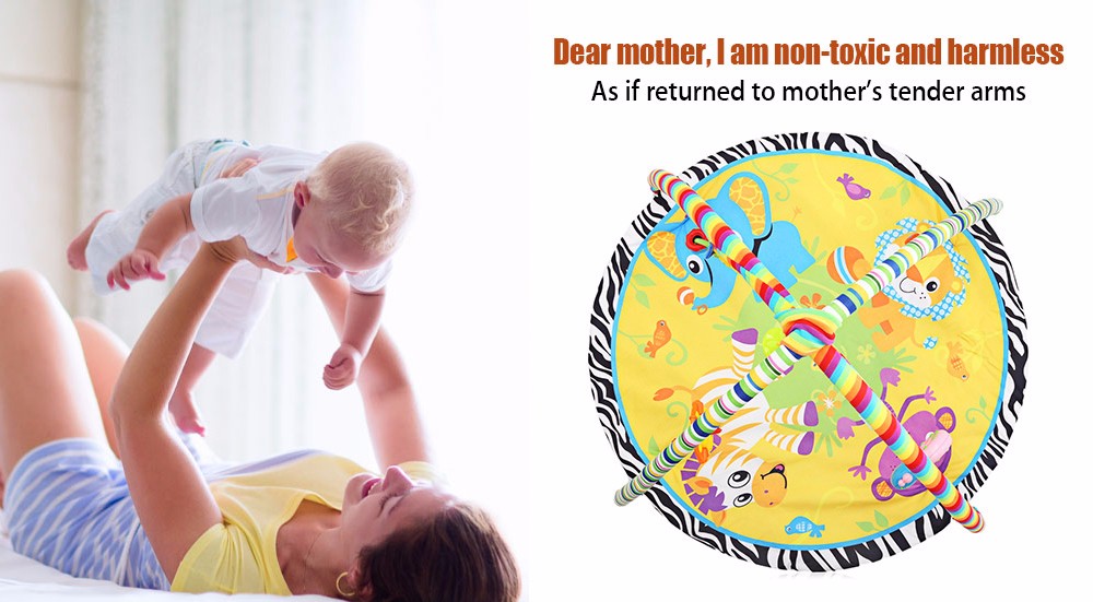Kids Soft Play Mat Cartoon Animal Gym Fitness Blanket with Frame Rattle Crawling Toy Kids Soft Play Mat Cartoon Animal Gym Fitness Blanket with Frame Rattle Crawling Toy