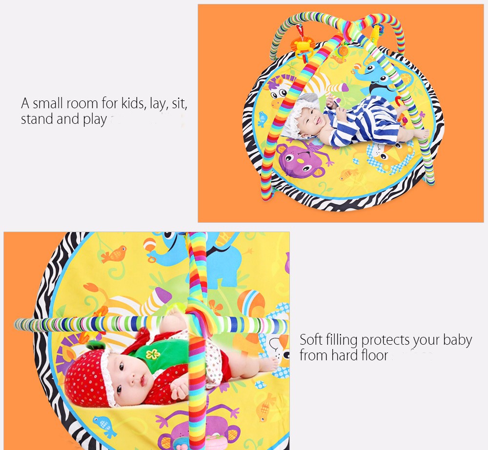 Kids Soft Play Mat Cartoon Animal Gym Fitness Blanket with Frame Rattle Crawling Toy Kids Soft Play Mat Cartoon Animal Gym Fitness Blanket with Frame Rattle Crawling Toy