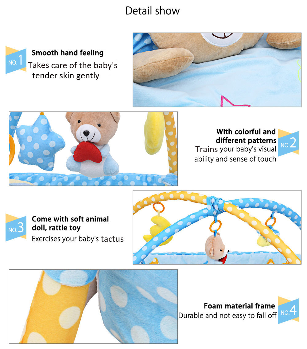 Baby Soft Play Mat Bear Folding Gym Blanket with Frame Baby Soft Play Mat Bear Folding Gym Blanket with Frame