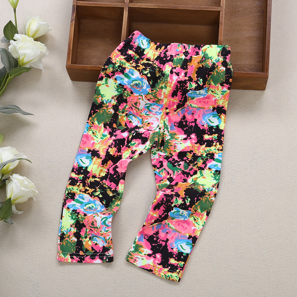 Infant Baby Girl Child Sweet Print Elastic Long Pants Leggings