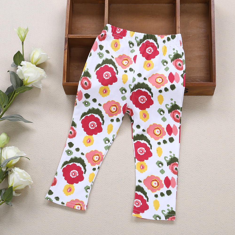 Infant Baby Girl Child Sweet Print Elastic Long Pants Leggings