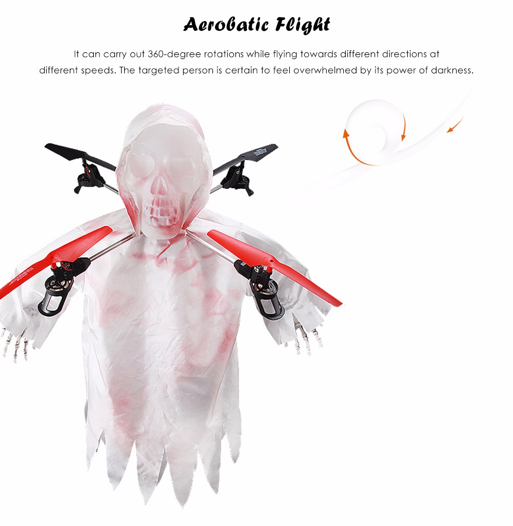 1031 Skull RC Quadcopter with 2.4GHz 4CH 6-axis Gyro Lighting Control for Halloween