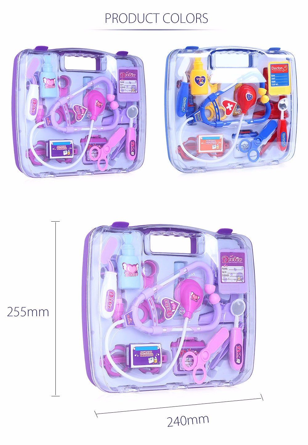 14pcs Children Family Pretend Doctor Nurse Medical Box