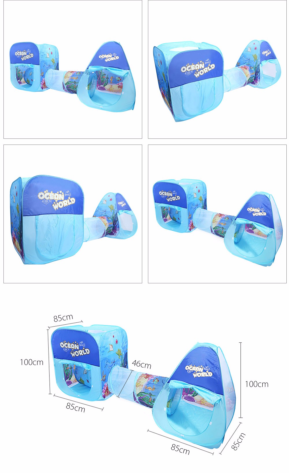 Children Portable Folding 3 in 1 Play Tent with Tunnel Children Portable Folding 3 in 1 Play Tent with Tunnel
