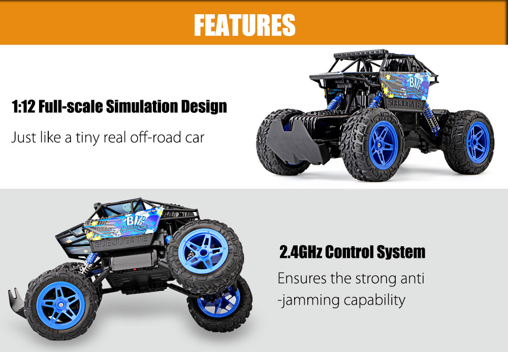 6007 - 1 1:12 Scale 2.4G 4 Wheel Drive RC 25km/h Off-road Crawler Truck