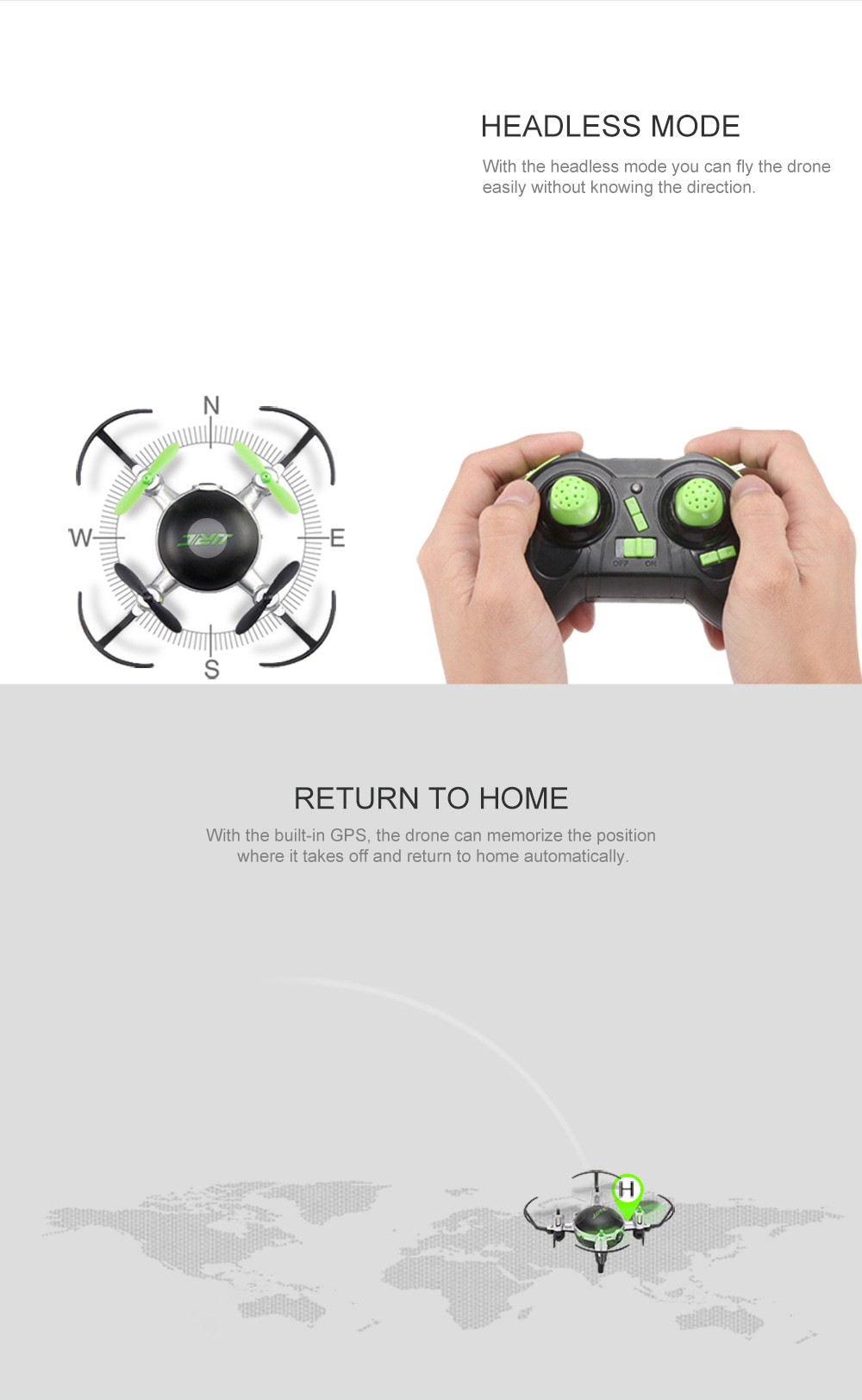 JJRC H30C Mini HD 2MP CAM 2.4GHz 4CH 6 Axis Gyro Quadcopter CF Mode with Light