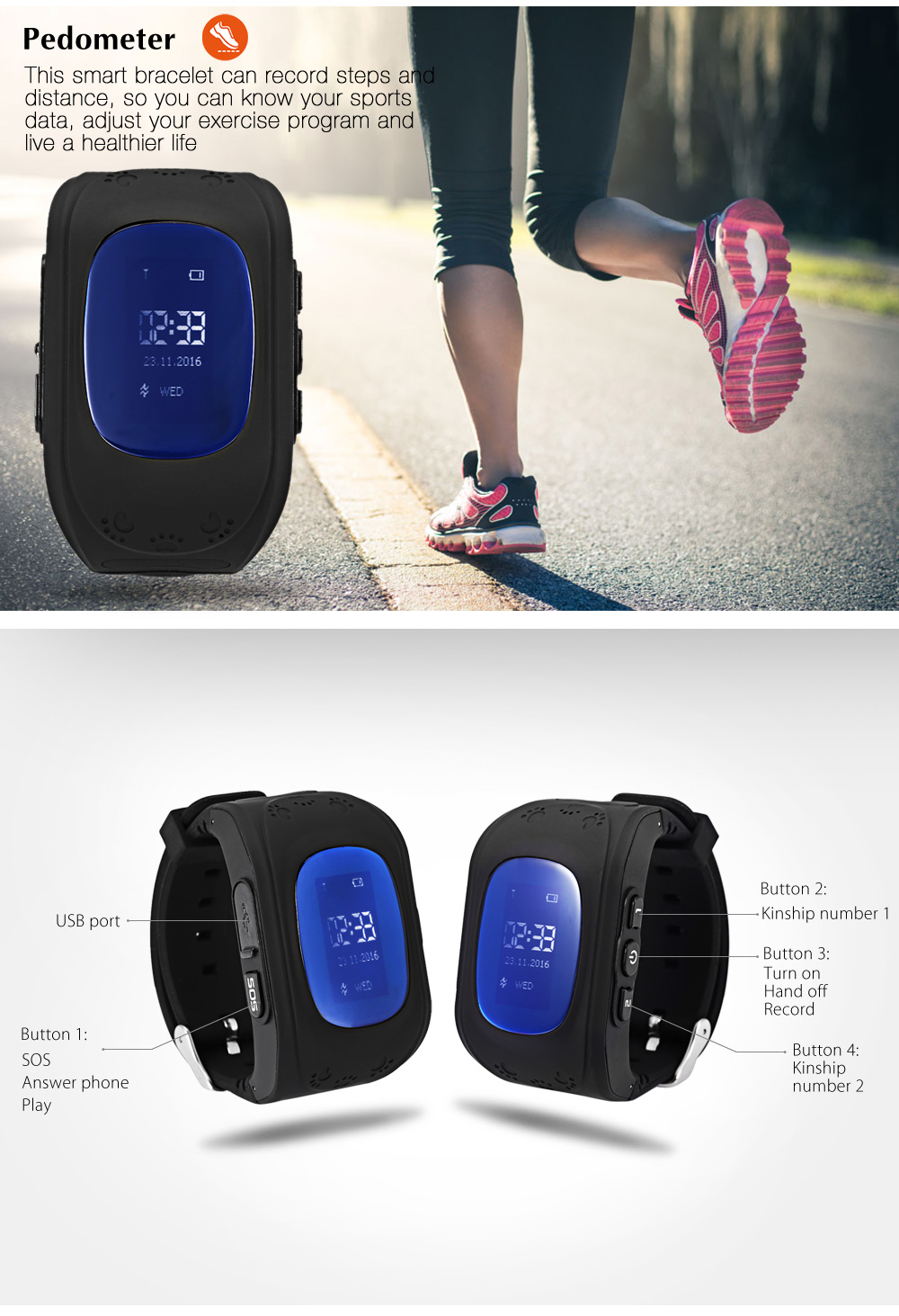 Q50 (q1213) Waterproof LCD Display Kids GPS Intelligent Watch Telephone Pedometer Q50 (q1213) Waterproof LCD Display Kids GPS Intelligent Watch Telephone Pedometer