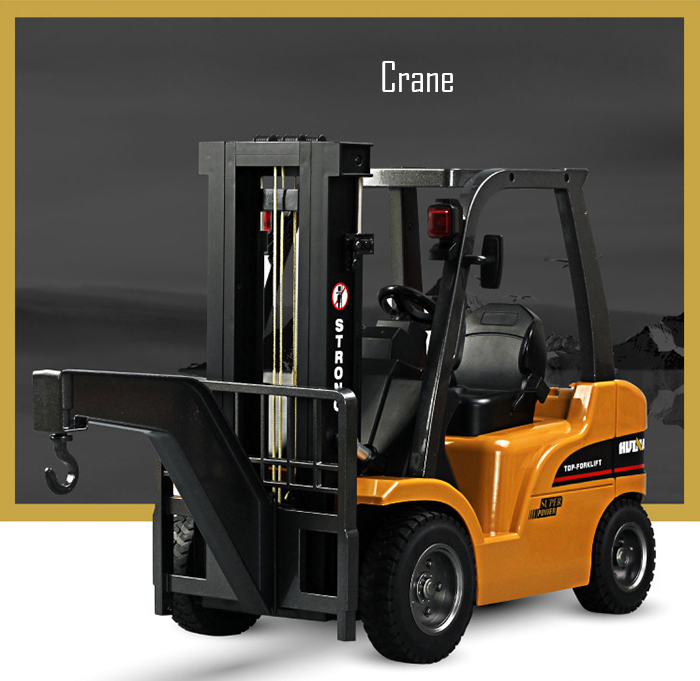 HUINA 1577 1：10 big scale metal 2-in-1 RC Forklift Truck / Crane RTR 2.4GHz 8CH / 360 Degree Rotation / Auto Demonstration / LED Light