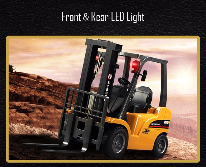 HUINA 1577 1：10 big scale metal 2-in-1 RC Forklift Truck / Crane RTR 2.4GHz 8CH / 360 Degree Rotation / Auto Demonstration / LED Light