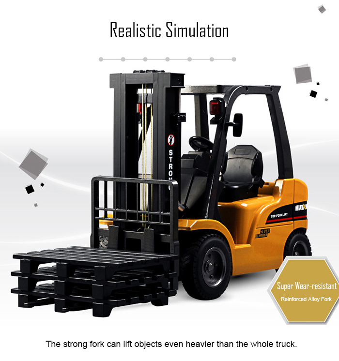 HUINA 1577 1：10 big scale metal 2-in-1 RC Forklift Truck / Crane RTR 2.4GHz 8CH / 360 Degree Rotation / Auto Demonstration / LED Light