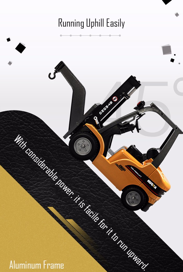 HUINA 1577 1：10 big scale metal 2-in-1 RC Forklift Truck / Crane RTR 2.4GHz 8CH / 360 Degree Rotation / Auto Demonstration / LED Light