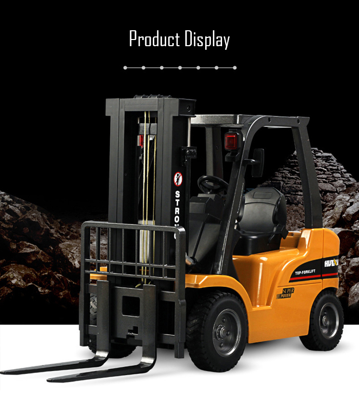 HUINA 1577 1：10 big scale metal 2-in-1 RC Forklift Truck / Crane RTR 2.4GHz 8CH / 360 Degree Rotation / Auto Demonstration / LED Light