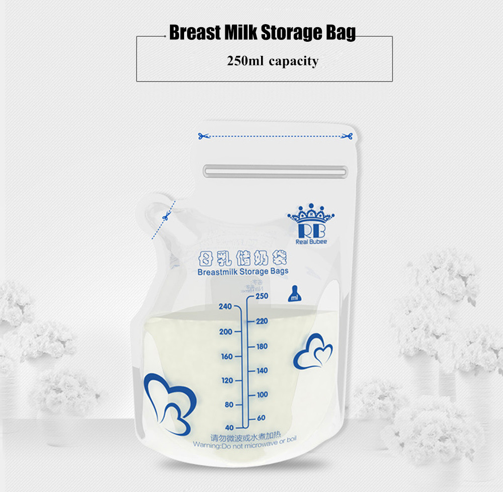 Real Bubee 30pcs 250ml Breast Milk Storage Bags