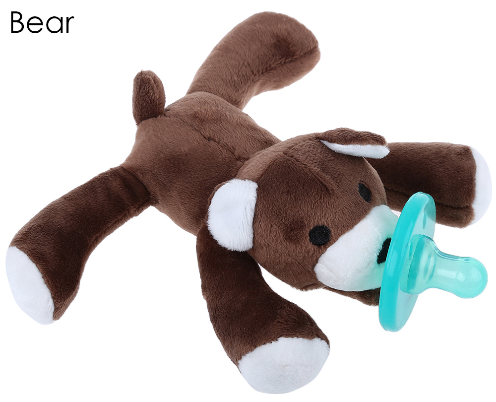 Lovely Infant Animal Silicone Nipple Cuddly Plush Toy